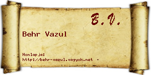 Behr Vazul névjegykártya